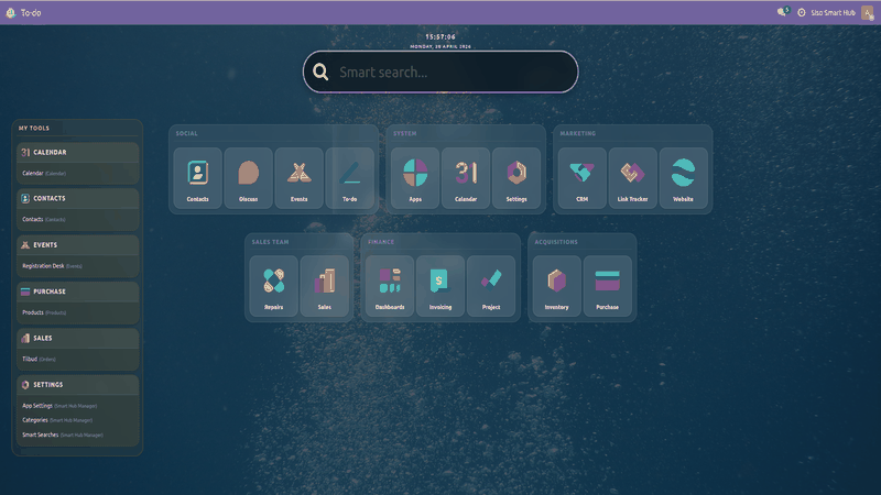 Siso Smart Hub full-screen app hub and smart search