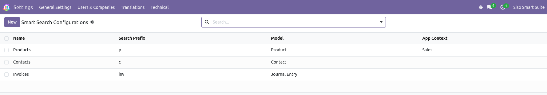 Smart Search Configuration