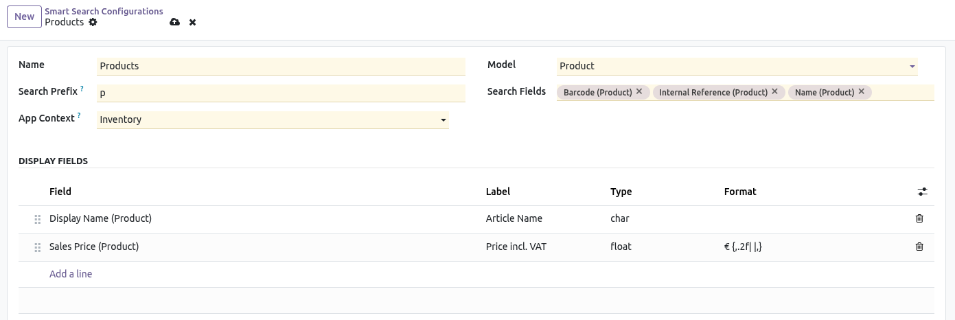 Detailed Search Configuration